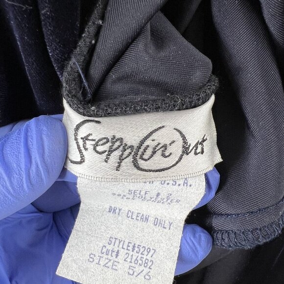 VTG Dress Womens 6 BLUE Velvet Maxi Slip Y2K 90s Romantic Goth Vampy Prom HOCO - Picture 13 of 15